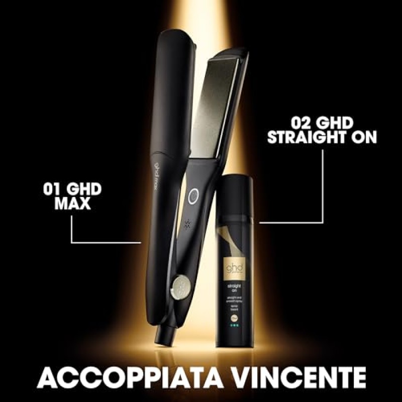 ghd Max Piastra & Styler a Lamelle Ampie – Lamelle Extra Large per Styling Rapido, Maggiore Lucentezza, Senza Crespo – Per Capelli Lunghi, Spessi o Ricci