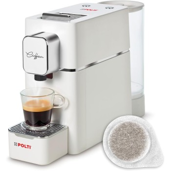 Polti Coffea S15W, Macchina per Caffè Espresso, Compatibile con Cialde E.S.E. 44 mm, Serbatoio 0.85L, Pressione Pompa 19 bar, Bianco - Bianco