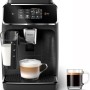 PHILIPS Serie 2300 Macchina da caffè automatica - 4 tipi di bevande, Display touch screen a colori, LatteGo, SilentBrew, Macinacaffè in ceramica al 100%, Filtro AquaClean. Nero Opaco (EP2330/10) - 4 bevande