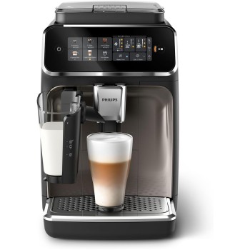 PHILIPS Serie 3300 Macchina da caffè automatica - 6 tipi di bevande, Display touch screen a colori, LatteGo, SilentBrew, Macinacaffè in ceramica al 100%, Filtro AquaClean. Cromato nero (EP3347/90) - 6 bevande Cromo Nero PHILIPS Serie 3300 Macchina da caffè automatica - 6 tipi di bevande, Display touch screen a colori, LatteGo, SilentBrew, Macinacaffè in ceramica al 100%, Filtro AquaClean. Cromato nero (EP3347/90) - 6 bevande Cromo Nero