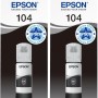 Epson Title EcoTank, Serie 104, Flacone Inchiostro per Stampanti EcoTank, Single Pack 1 Colore (Nero), 65 ml, Inchiostri Dye e Pigmentati (Confezione da 2) - 65ml Nero