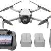 DJI Mini 4 Pro Fly More Combo con DJI RC 2 (radiocomando con schermo), mini drone con telecamera, meno di 249 g, autonomia di volo di 34 minuti, 2 batterie extra, C0