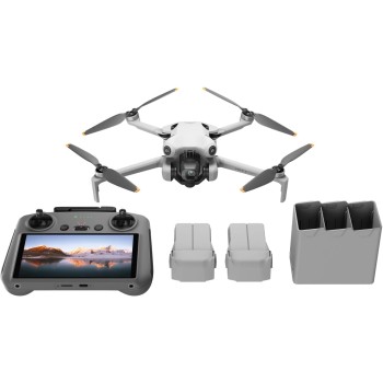 DJI Mini 4 Pro Fly More Combo con DJI RC 2 (radiocomando con schermo), mini drone con telecamera, meno di 249 g, autonomia di volo di 34 minuti, 2 batterie extra, C0