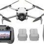 DJI Mini 4 Pro Fly More Combo con DJI RC 2 (radiocomando con schermo), mini drone con telecamera, meno di 249 g, autonomia di volo di 34 minuti, 2 batterie extra, C0