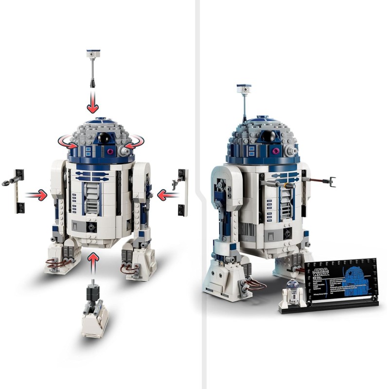 LEGO Star Wars 75379 R2-D2 - Building Toy - Display Droid Figure with Rotating Head, Periscope and Tools - Includes a Darth Malek Minifigure - Gift for Children from 10 Years