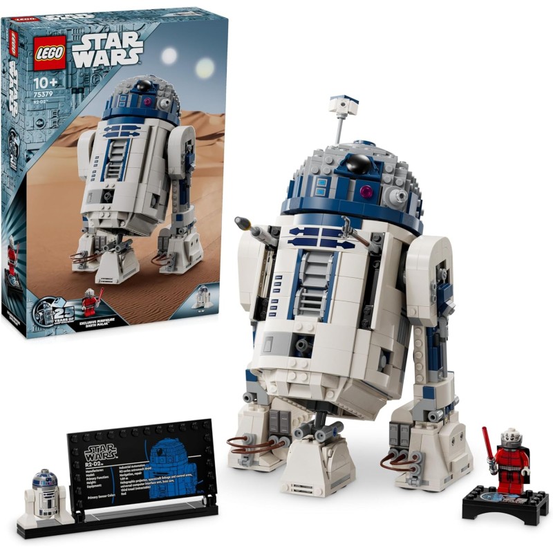 LEGO Star Wars 75379 R2-D2 - Building Toy - Display Droid Figure with Rotating Head, Periscope and Tools - Includes a Darth Malek Minifigure - Gift for Children from 10 Years