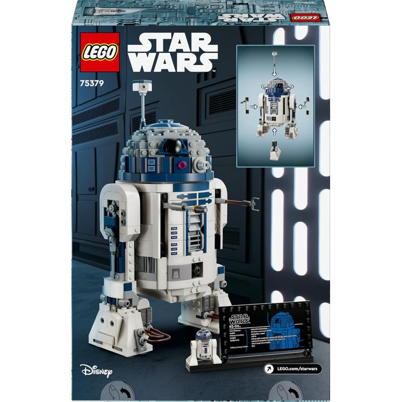 LEGO Star Wars 75379 R2-D2 - Building Toy - Display Droid Figure with Rotating Head, Periscope and Tools - Includes a Darth Malek Minifigure - Gift for Children from 10 Years