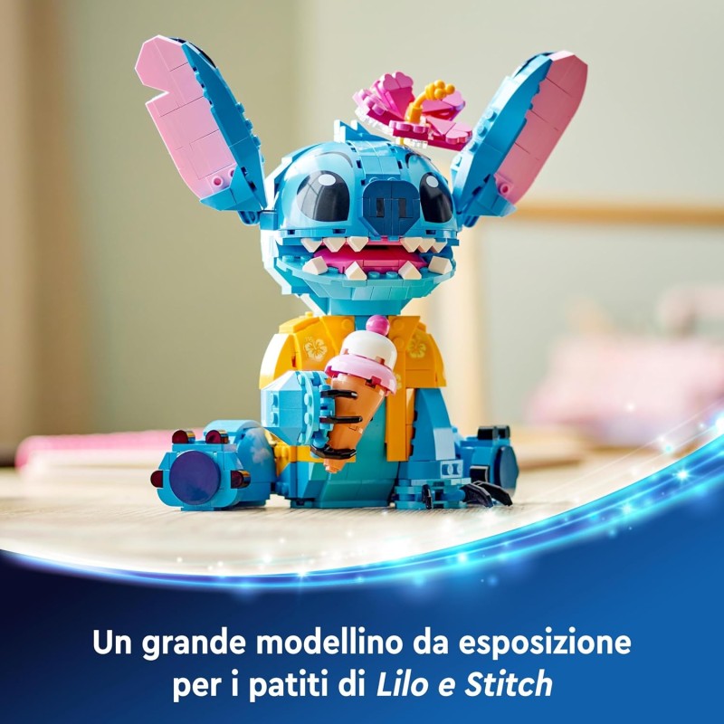 LEGO | Disney Stitch Toy - Play and Display Figure with Ice Cream Cone and Decorative Flower - Gift for Girls, Children and Lilo and Stitch Movie Fans from 9 Years and Up - 43249
