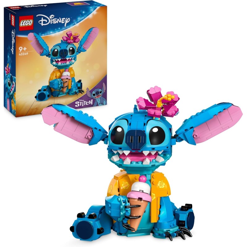 LEGO | Disney Stitch Toy - Play and Display Figure with Ice Cream Cone and Decorative Flower - Gift for Girls, Children and Lilo and Stitch Movie Fans from 9 Years and Up - 43249