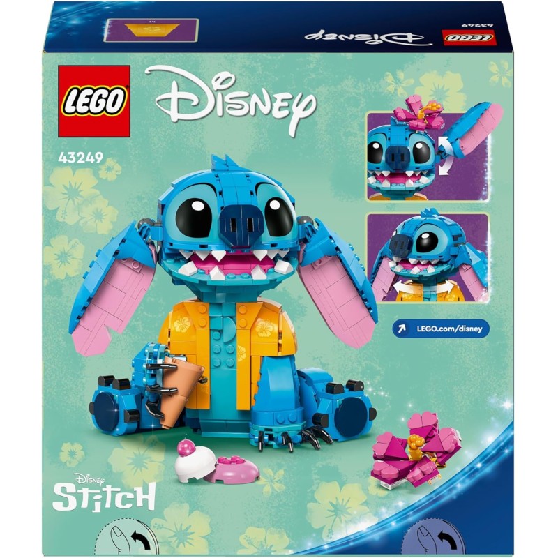 LEGO | Disney Stitch Toy - Play and Display Figure with Ice Cream Cone and Decorative Flower - Gift for Girls, Children and Lilo and Stitch Movie Fans from 9 Years and Up - 43249
