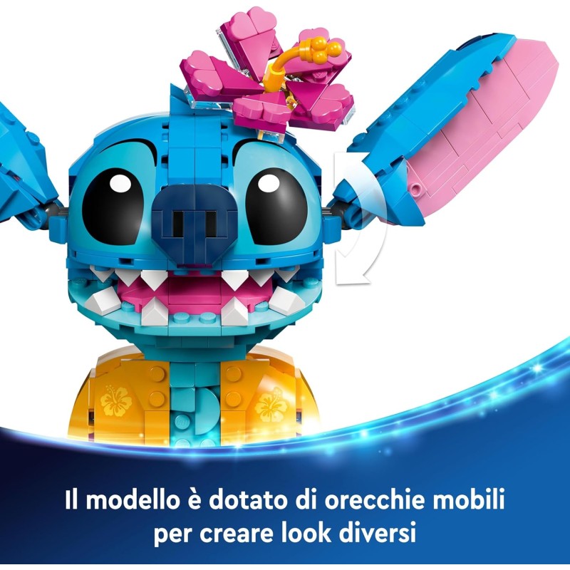 LEGO | Disney Stitch Toy - Play and Display Figure with Ice Cream Cone and Decorative Flower - Gift for Girls, Children and Lilo and Stitch Movie Fans from 9 Years and Up - 43249