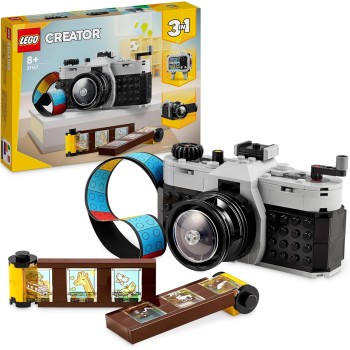 LEGO Creator 3 in 1 Fotocamera Retro, Macchina Fotografica Giocattolo da Costruire Trasformabile in Videocamera o TV Vintage, Giochi per Bambini e Bambine da 8 Anni, Idea Regalo di Compleanno 31147 LEGO Creator 3 in 1 Fotocamera Retro, Macchina Fotografica Giocattolo da Costruire Trasformabile in Videocamera o TV Vintage, Giochi per Bambini e Bambine da 8 Anni, Idea Regalo di Compleanno 31147