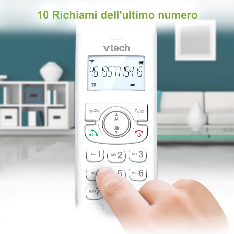 VTech CS1501 Telefono Cordless Casa Duo, Telefono fisso DECT con vivavoce e blocco chiamate, doppia ricarica, identificatore di chiamata, LCD Display retroilluminato e tastiera, modalità ECO, Bianco VTech CS1501 Telefono Cordless Casa Duo, Telefono fisso DECT con vivavoce e blocco chiamate, doppia ricarica, identificatore di chiamata, LCD Display retroilluminato e tastiera, modalità ECO, Bianco