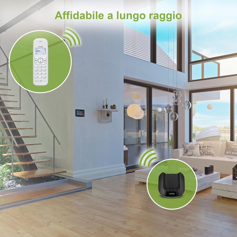 VTech CS1501 Telefono Cordless Casa Duo, Telefono fisso DECT con vivavoce e blocco chiamate, doppia ricarica, identificatore di chiamata, LCD Display retroilluminato e tastiera, modalità ECO, Bianco VTech CS1501 Telefono Cordless Casa Duo, Telefono fisso DECT con vivavoce e blocco chiamate, doppia ricarica, identificatore di chiamata, LCD Display retroilluminato e tastiera, modalità ECO, Bianco