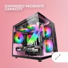Mars Gaming MC-VIEW, Case Mini Tower Gaming Micro-ATX, Vetro Temperato a 90° Senza Cornice, Struttura Modulare a Doppia Camera, Supporto Completo per il Raffreddamento a Liquido, Rosa Mars Gaming MC-VIEW, Case Mini Tower Gaming Micro-ATX, Vetro Temperato a 90° Senza Cornice, Struttura Modulare a Doppia Camera, Supporto Completo per il Raffreddamento a Liquido, Rosa