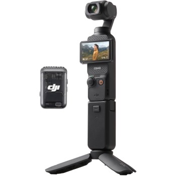 DJI Osmo Pocket 3 Creator Combo, fotocamera digitale con CMOS da 1'' e video 4K/120fps, stabilizzazione a 3 assi, tracciamento volti/oggetti, messa a fuoco rapida, microfono incluso, vlog camera