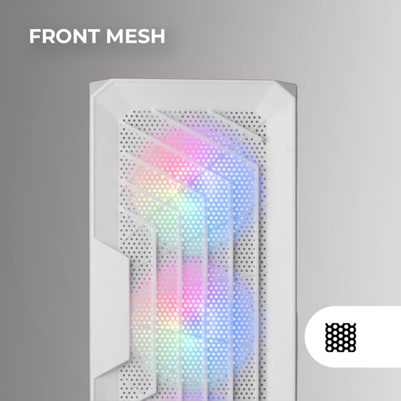 Mars Gaming MC-TOR, Case Semitower ATX Gaming, Finestra Laterale Completa, Design Mesh Frontale, 3x Ventole Frontale FRGB 120mm, Design a Doppia Camera, Bianco Mars Gaming MC-TOR, Case Semitower ATX Gaming, Finestra Laterale Completa, Design Mesh Frontale, 3x Ventole Frontale FRGB 120mm, Design a Doppia Camera, Bianco