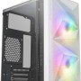 Mars Gaming MC-ME, Case Gaming Compatto MicroATX, Finestra Laterale in Vetro Temperato, Design Frontale Total-Mesh Geometrico, 2 Ventole FRGB da 120mm, Bianco