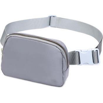 Miss Lulu Borsa Tracolla Donna Nero Nylon Impermeabile, Borse Mezzaluna Marsupio Spalla Con con Tracolla Regolabile, Messenger Crossbody Bag per Shopping Viaggio - 3-2 Grigio