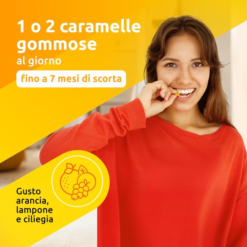 Supradyn Energy Multivitaminico Caramelle, Integratore Multivitaminico Completo, con Vitamine A, B, C, D, E e Coenzima Q10, 140 Caramelle Gommose Multivitaminiche Gusto Ciliegia, Lampone e Arancia - 1 unità (Confezione da 140) Supradyn Energy Multivitaminico Caramelle, Integratore Multivitaminico Completo, con Vitamine A, B, C, D, E e Coenzima Q10, 140 Caramelle Gommose Multivitaminiche Gusto Ciliegia, Lampone e Arancia - 1 unità (Confezione da 140)