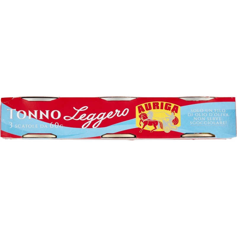 Tonno Auriga leggero 60grx3 (Confezione da 4) - 180 g (Confezione da 4)