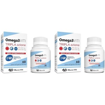 Marco Viti Omega3 Viti Tripla Azione Perle- 150 Mg. Epa E 150 Mg. Dha Per Perla (Confezione da 2) - 60 Unità (Confezione da 2)