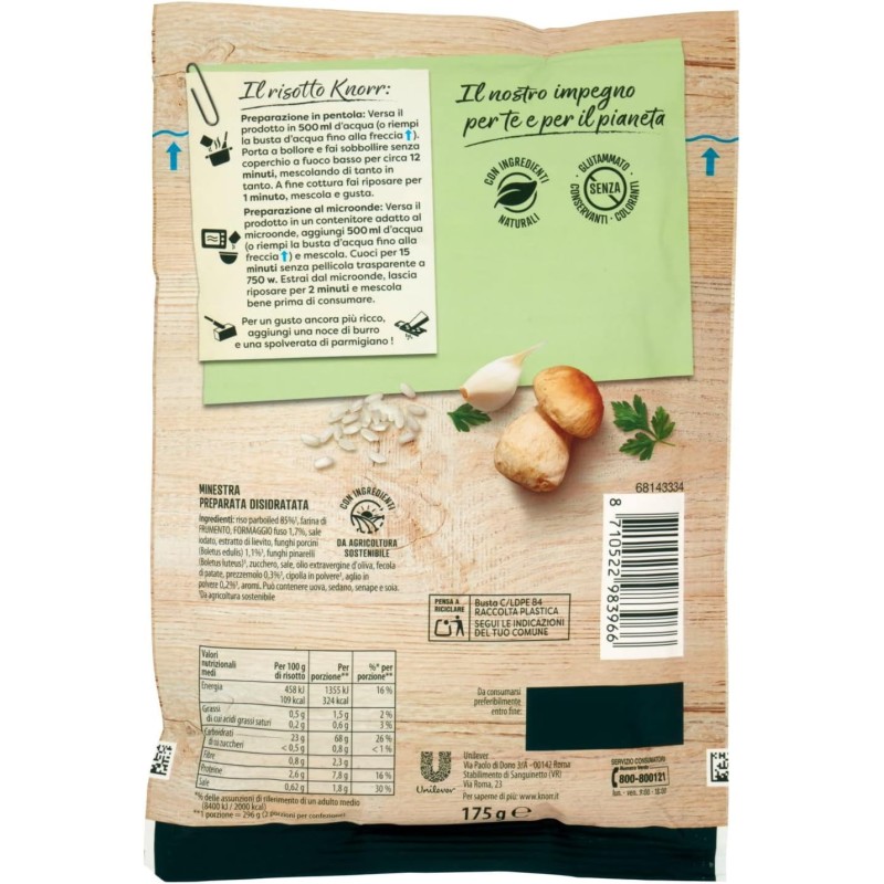 Knorr Risotto con Funghi, 175g (Confezione da 5) - 175 g (Confezione da 5)
