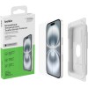 Belkin ScreenForce TemperedGlass Proteggi schermo antimicrobico, pellicola protettiva, vetro temprato per iPhone 15/14 Pro, trasparente, antigraffio, include supporto per un'applicazione senza bolle