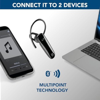 cellularline | SCORE | Auricolare Bluetooth® Mono Ergonomico con Archetto Removibile - Play time 4 ore - Nero