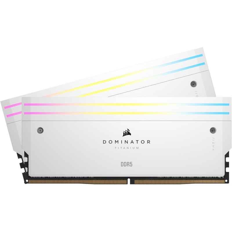 CORSAIR DOMINATOR TITANIUM RGB DDR5 RAM 48GB (2x24GB) DDR5 7200MHz CL36 Intel XMP iCUE Memoria Compatibile Per Computer - Bianco (CMP48GX5M2X7200C36W) - 48GB (2x24GB) Bianco CORSAIR DOMINATOR TITANIUM RGB DDR5 RAM 48GB (2x24GB) DDR5 7200MHz CL36 Intel XMP iCUE Memoria Compatibile Per Computer - Bianco (CMP48GX5M2X7200C36W) - 48GB (2x24GB) Bianco