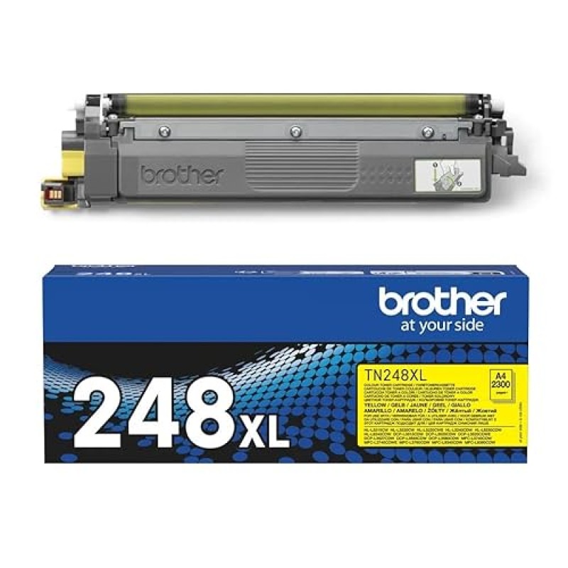 Brother TN248XLY Toner originale, Alta Capacità , fino a 2300 pagine, per Stampanti e Multifunzione serie 3000 e serie 8000, Colore Giallo - Giallo