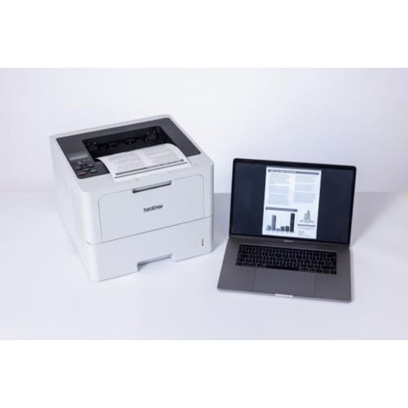 Brother HLL6210W Stampante Laser Monocromatica,50 ppm,Stampa Fronte/Retro Automatica,Connettività cablata e WiFi,Display LCD 1 linea,Cassetto carta da 520 fogli,Inbox Toner fino a circa 6000 pagine