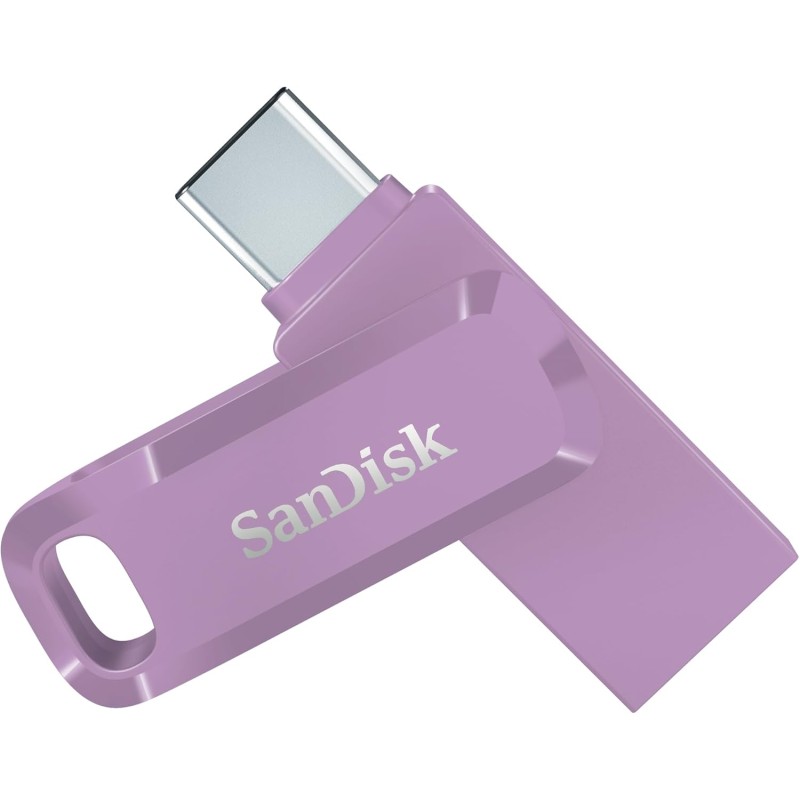 SanDisk Ultra Dual Drive Go 64GB Unità Flash (con Connettori USB reversibili di Tipo C e Tipo A, per Smartphone, Tablet, Mac e Computer, Fino a 300 MB/s, Chiavetta USB Type-C )Lavender - 64 GB Go Lavender