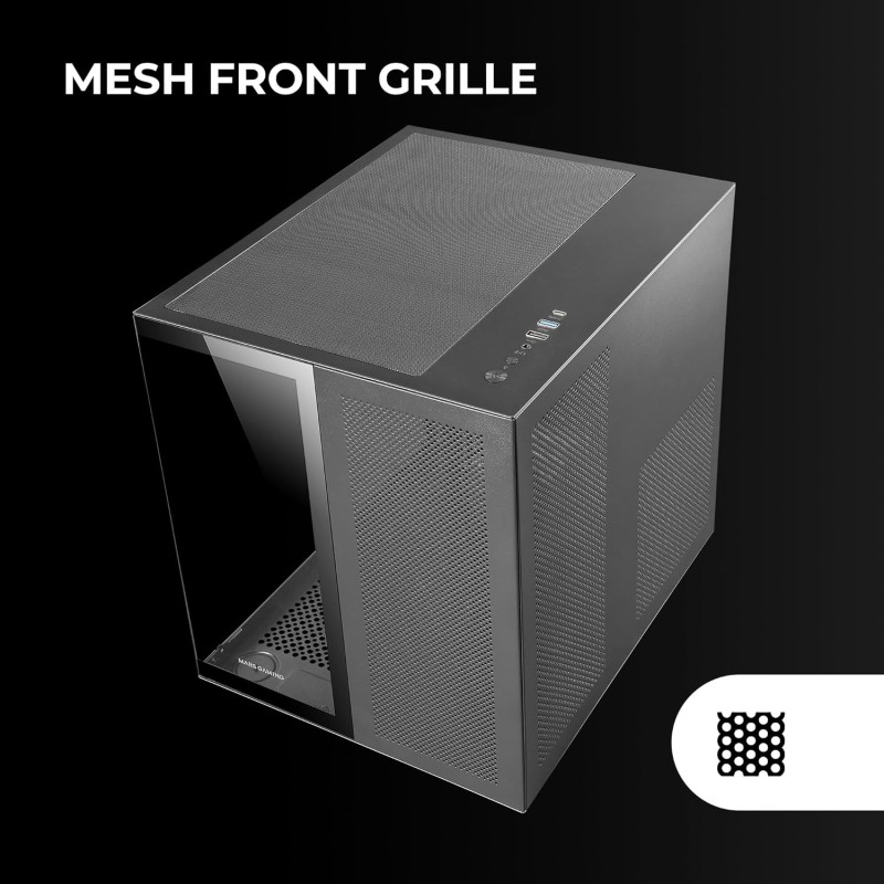 Mars Gaming MC-NOVAM, Case Compatto Custom MicroATX, Vetro Temperato Continuo Doppia Finestra, Telaio Modulare Doppia Camera, Griglia Frontale, Supporto Raffreddamento Liquido, Connettore USB-C, Nero Mars Gaming MC-NOVAM, Case Compatto Custom MicroATX, Vetro Temperato Continuo Doppia Finestra, Telaio Modulare Doppia Camera, Griglia Frontale, Supporto Raffreddamento Liquido, Connettore USB-C, Nero