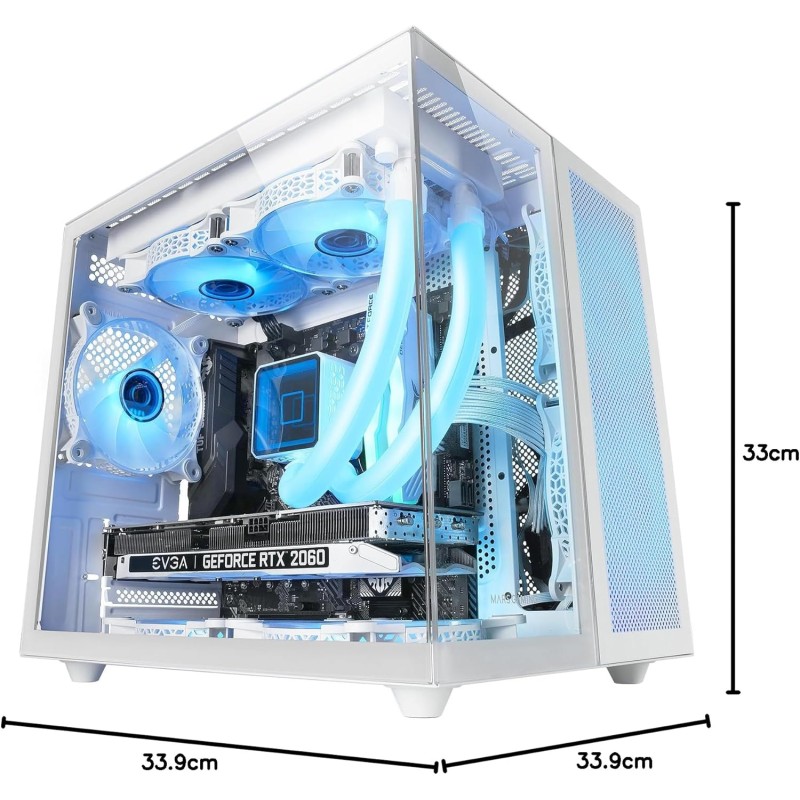 Mars Gaming MC-NOVAM, Case Compatto Custom MicroATX, Vetro Temperato Continuo Doppia Finestra, Telaio Modulare Doppia Camera, Griglia Frontale, Supporto Raffreddamento Liquido, Connettore USB-C,Bianco Mars Gaming MC-NOVAM, Case Compatto Custom MicroATX, Vetro Temperato Continuo Doppia Finestra, Telaio Modulare Doppia Camera, Griglia Frontale, Supporto Raffreddamento Liquido, Connettore USB-C,Bianco