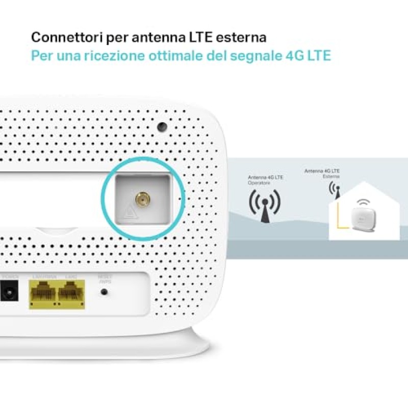 TP-Link TL-MR105 Cat4 Router 4G LTE Wireless N300Mbps, Router WiFi con Sim, Porta LAN/WAN, Modem 4G Sim, Senza Configurazione, Antenne Interne, Porte Antenna Esterna, Collega Fino a 32 Dispositivi TP-Link TL-MR105 Cat4 Router 4G LTE Wireless N300Mbps, Router WiFi con Sim, Porta LAN/WAN, Modem 4G Sim, Senza Configurazione, Antenne Interne, Porte Antenna Esterna, Collega Fino a 32 Dispositivi