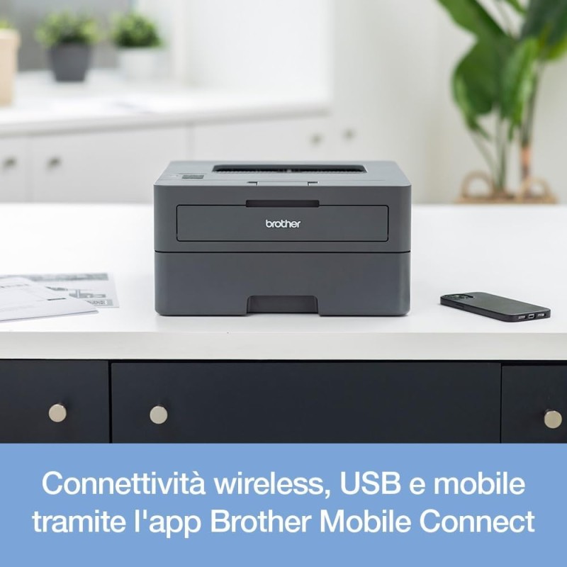 Brother HLL2445DW Stampante Laser Monocromatica, 32 ppm, 64 MB, Stampa Fronte/Retro Auto fino a 16 ppm, Fast ethernet,WiFi a 5 GHz e USB, Cassetto carta 250 fogli,Inbox Toner fino a circa 1200 pagine - 32 ppm Brother HLL2445DW Stampante Laser Monocromatica, 32 ppm, 64 MB, Stampa Fronte/Retro Auto fino a 16 ppm, Fast ethernet,WiFi a 5 GHz e USB, Cassetto carta 250 fogli,Inbox Toner fino a circa 1200 pagine - 32 ppm
