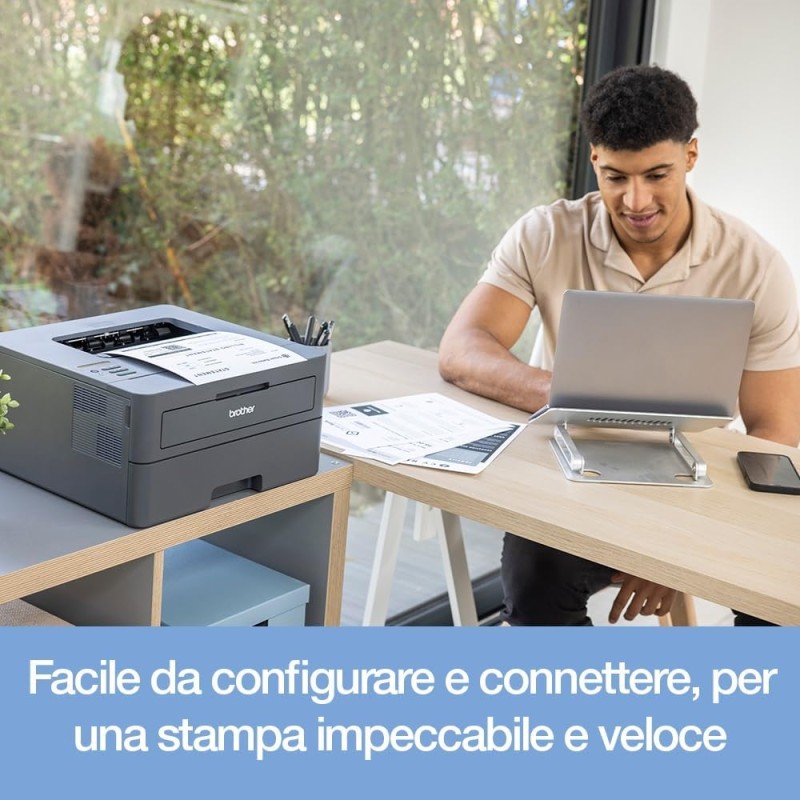 Brother HLL2445DW Stampante Laser Monocromatica, 32 ppm, 64 MB, Stampa Fronte/Retro Auto fino a 16 ppm, Fast ethernet,WiFi a 5 GHz e USB, Cassetto carta 250 fogli,Inbox Toner fino a circa 1200 pagine - 32 ppm Brother HLL2445DW Stampante Laser Monocromatica, 32 ppm, 64 MB, Stampa Fronte/Retro Auto fino a 16 ppm, Fast ethernet,WiFi a 5 GHz e USB, Cassetto carta 250 fogli,Inbox Toner fino a circa 1200 pagine - 32 ppm