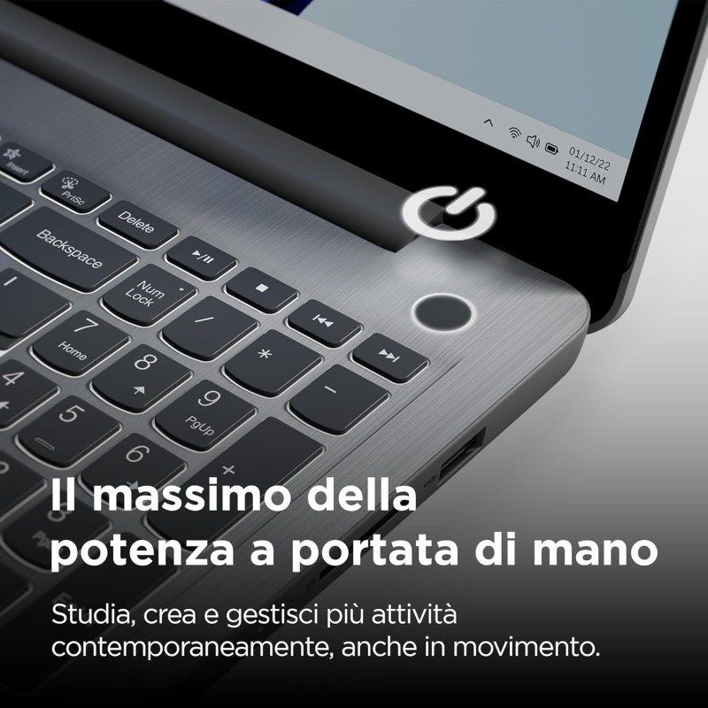 Lenovo IdeaPad 3 Notebook 15,6”, FHD (1920x1080), Intel Core i3-1215U, 8GB RAM, 512GB SSD, Windows 11 Home, WiFi 6 - Arctic Grey, Esclusiva Amazon - 8GB | 512GB Lenovo IdeaPad 3 Notebook 15,6”, FHD (1920x1080), Intel Core i3-1215U, 8GB RAM, 512GB SSD, Windows 11 Home, WiFi 6 - Arctic Grey, Esclusiva Amazon - 8GB | 512GB