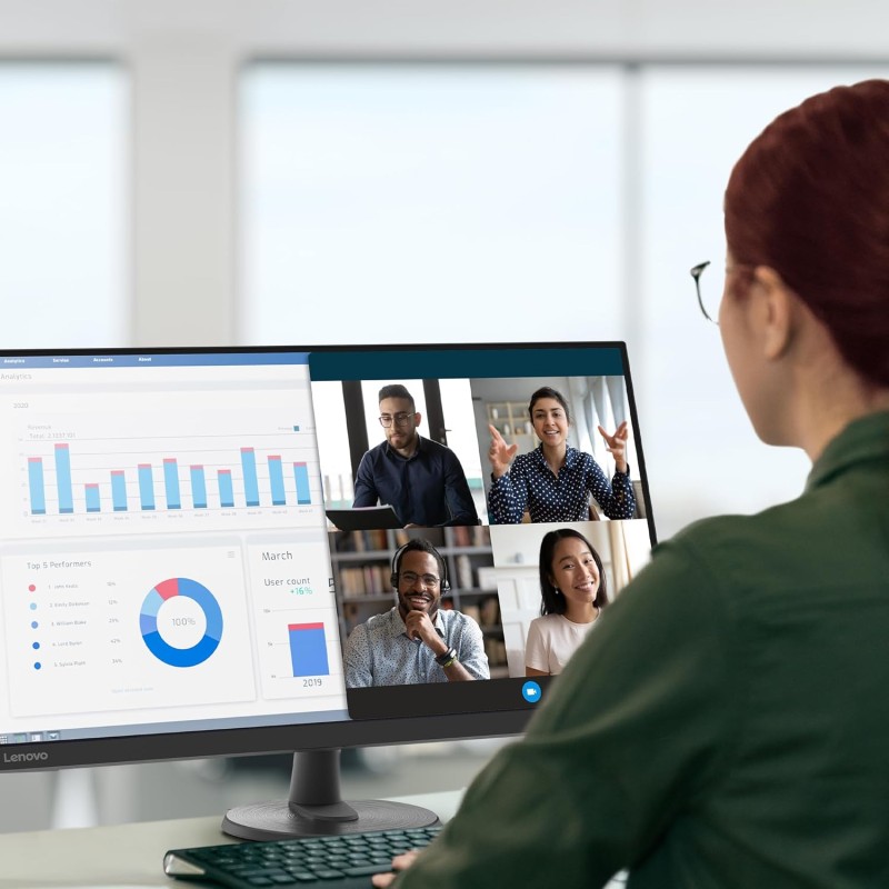 Lenovo D32-45 Monitor - Display 31.5 pollici FullHD (1920 x 1080, VA, 4ms, 60Hz, Cavo HDMI, Input HDMI + VGA) - Raven Black - Esclusiva Amazon - FHD | 60Hz