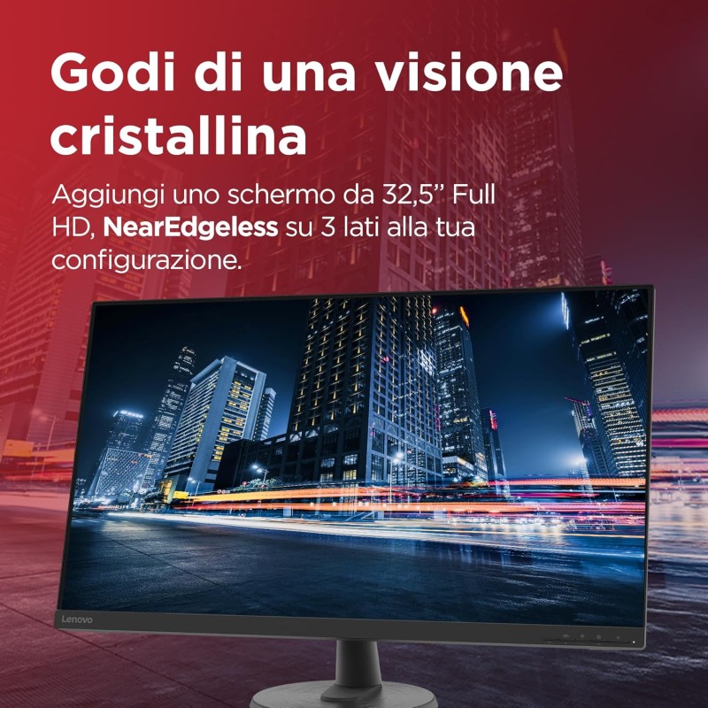 Lenovo D32-45 Monitor - Display 31.5 pollici FullHD (1920 x 1080, VA, 4ms, 60Hz, Cavo HDMI, Input HDMI + VGA) - Raven Black - Esclusiva Amazon - FHD | 60Hz