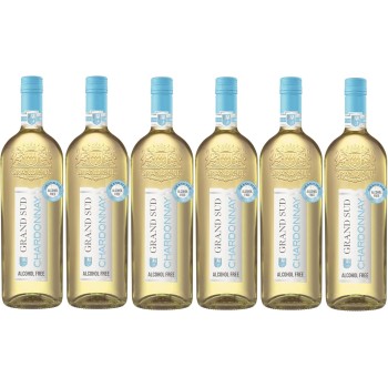 Grand Sud – Vino Bianco Analcolico, Chardonnay Fresco e Morbido (6 x 1 L)