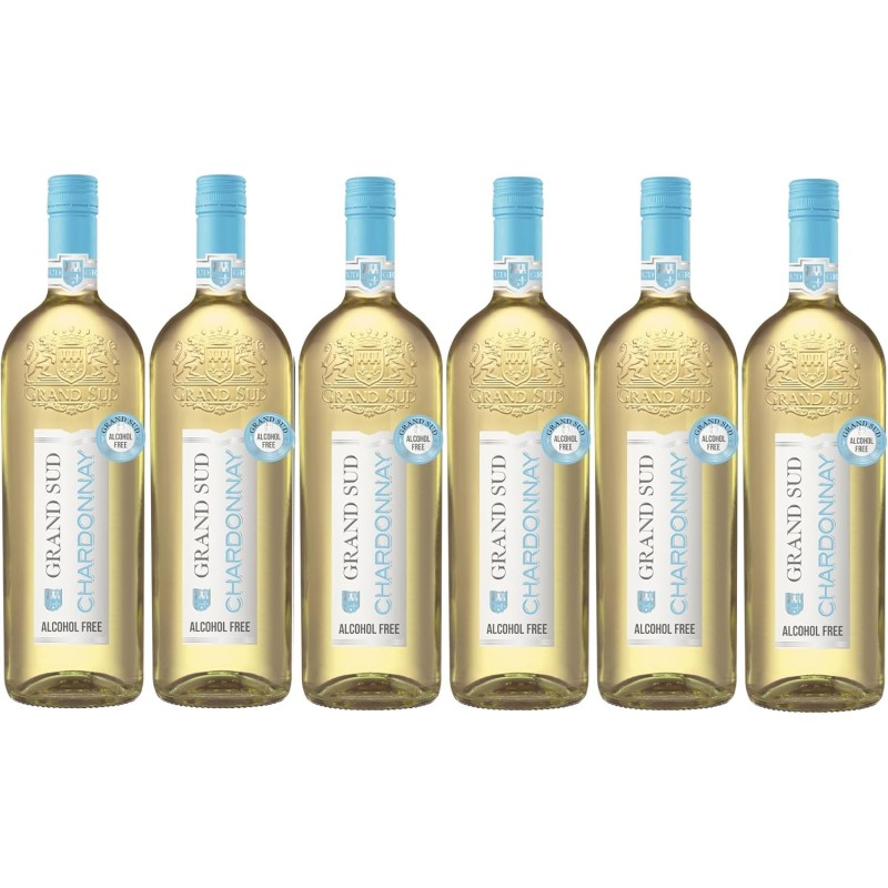 Grand Sud – Vino Bianco Analcolico, Chardonnay Fresco e Morbido (6 x 1 L) Grand Sud – Vino Bianco Analcolico, Chardonnay Fresco e Morbido (6 x 1 L)