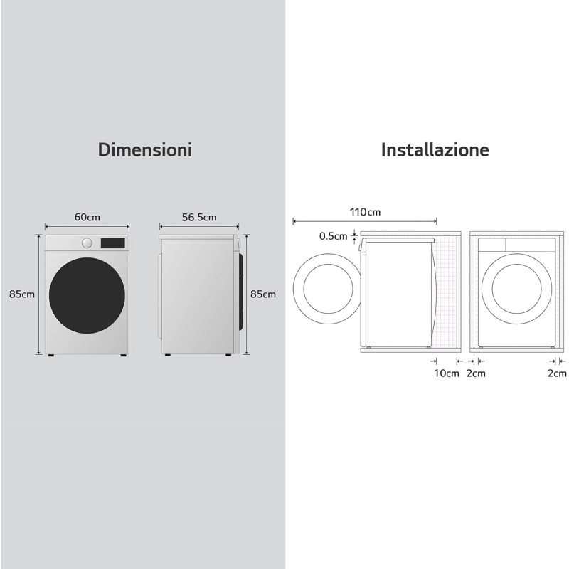 LG AI DD D4R3009NSWB Lavasciuga 9 / 6kg Serie R3 Classe A-10%/D, Lavatrice e Asciugatrice Insieme, 1400 giri, Lavaggio a Vapore, Eco Hybrid, Allergy Care, Motore Inverter Direct Drive, Bianca LG AI DD D4R3009NSWB Lavasciuga 9 / 6kg Serie R3 Classe A-10%/D, Lavatrice e Asciugatrice Insieme, 1400 giri, Lavaggio a Vapore, Eco Hybrid, Allergy Care, Motore Inverter Direct Drive, Bianca