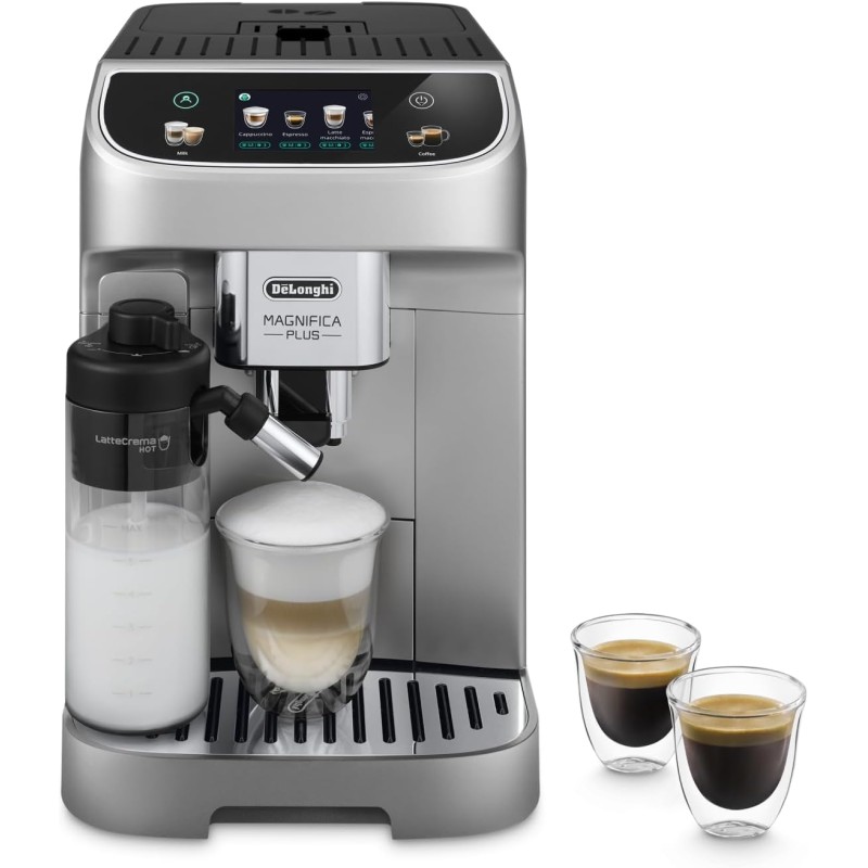 De'Longhi Magnifica Plus ECAM322.70.SB, Macchina Automatica per Caffè in Chicchi, Sistema Montalatte Automatico LatteCrema, 18 Bevande, Display a Colori - 18 bevande De'Longhi Magnifica Plus ECAM322.70.SB, Macchina Automatica per Caffè in Chicchi, Sistema Montalatte Automatico LatteCrema, 18 Bevande, Display a Colori - 18 bevande