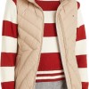 Tommy Hilfiger Donna Gilet Chevron Vest Gilet Imbottito con Cappuccio - 3XL Beige (Beige)