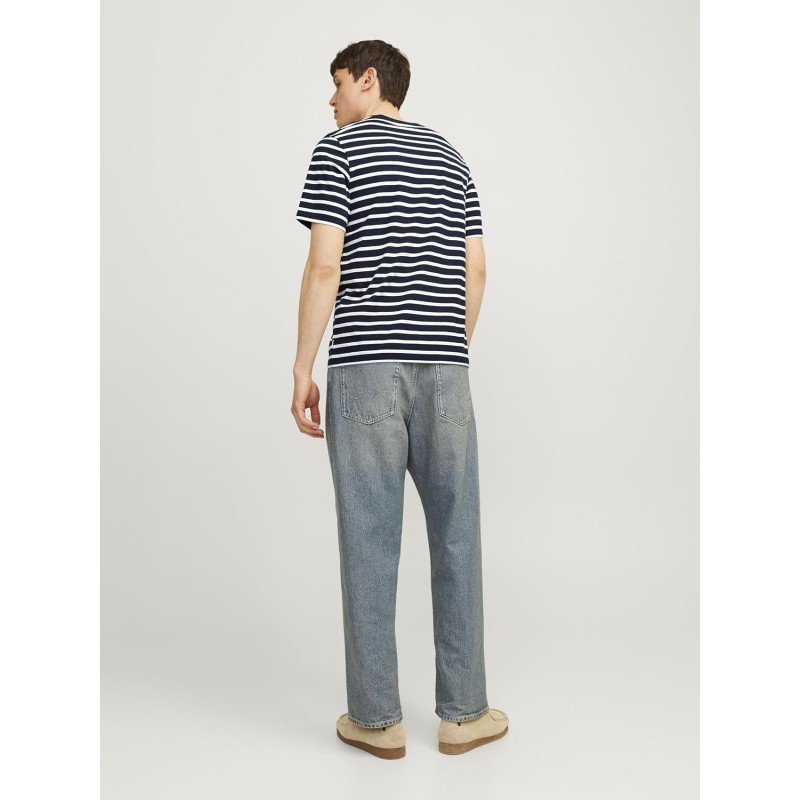 JACK & JONES Jjeorganic Basic Tee SS O-Neck Noos T-Shirt Uomo - S Navy Blazer/Stripes: Cloud Dancer JACK & JONES Jjeorganic Basic Tee SS O-Neck Noos T-Shirt Uomo - S Navy Blazer/Stripes: Cloud Dancer