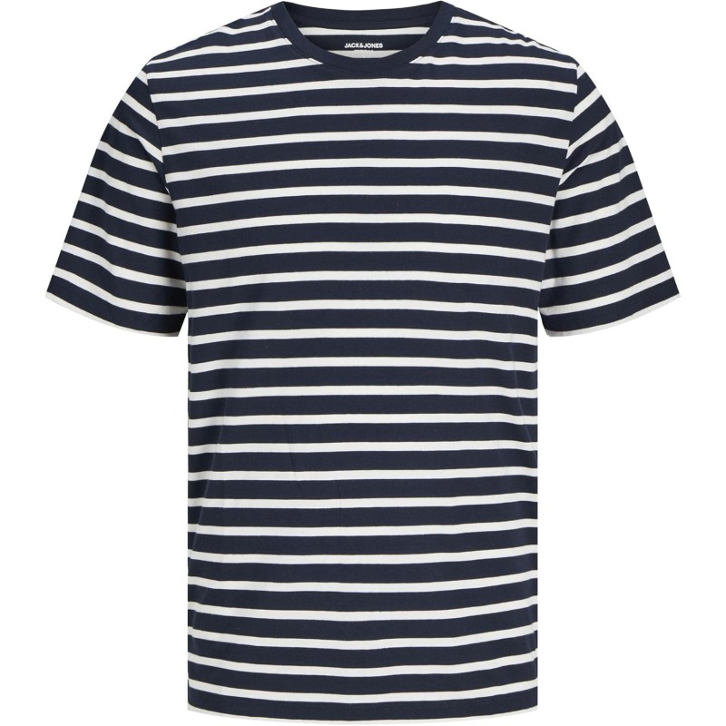 JACK & JONES Jjeorganic Basic Tee SS O-Neck Noos T-Shirt Uomo - XXL Navy Blazer/Stripes: Cloud Dancer JACK & JONES Jjeorganic Basic Tee SS O-Neck Noos T-Shirt Uomo - XXL Navy Blazer/Stripes: Cloud Dancer