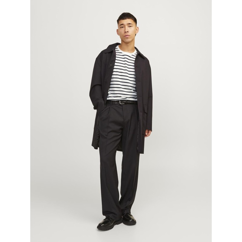 JACK & JONES Jjeorganic Basic Tee SS O-Neck Noos T-Shirt Uomo - XXL Cloud Dancer/Stripes: Navy Blazer