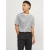 JACK & JONES Jjeorganic Basic Tee SS O-Neck Noos T-Shirt Uomo - XXL Cloud Dancer/Stripes: Navy Blazer